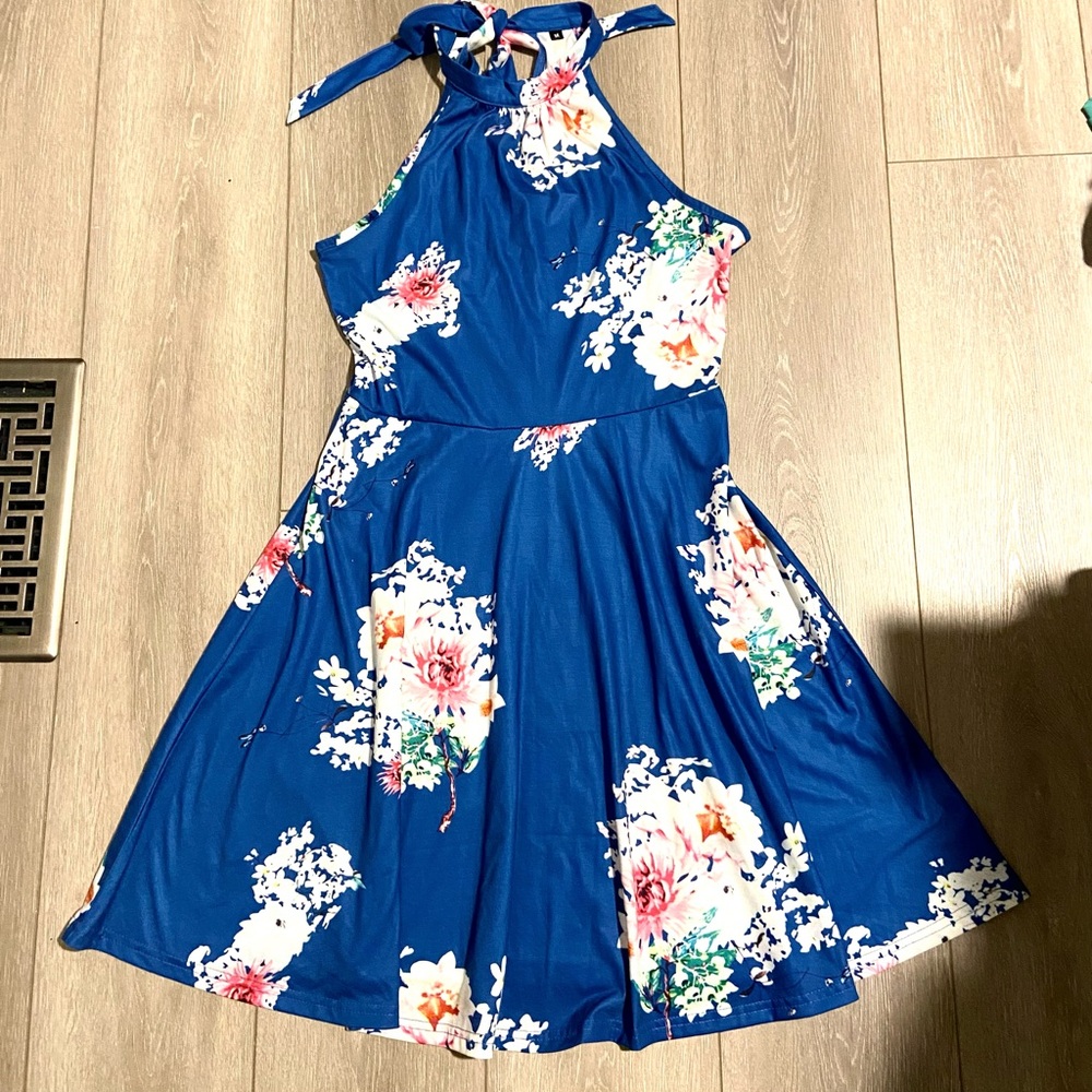 Blue Floral Summer Dress